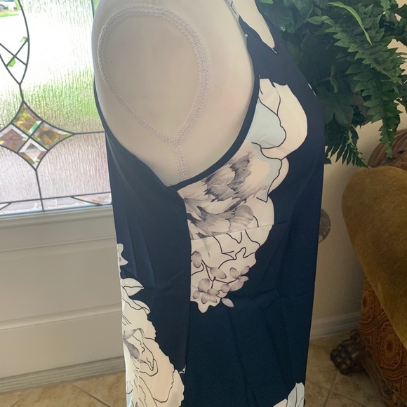 Blue Floral Sleeveless Mini Dress Size M - Picture 8 of 10